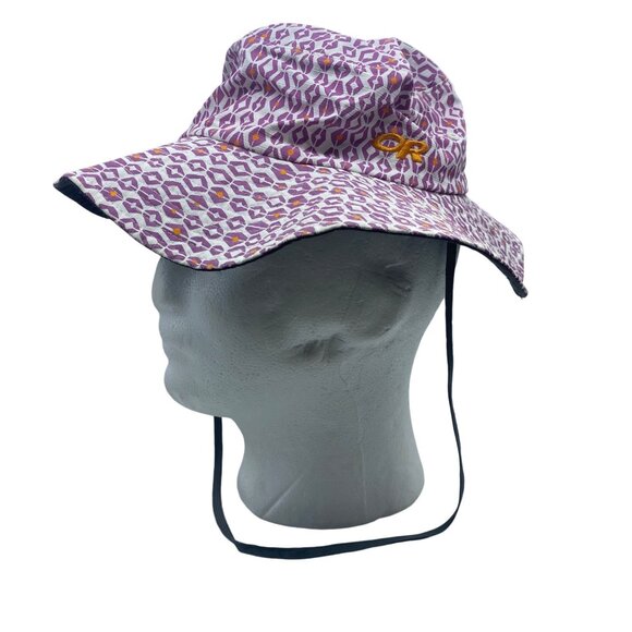 Outdoor Research Children Sun Hat Purple Patterned Chin Strap Size Small FLAW - Picture 3 of 5